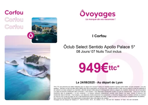 PROMO SEJOUR HOTEL CLUB A CORFOU DEPART DE LYON, Chambéry, Un Monde d’émotions