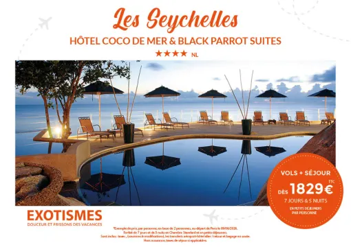 PROMO SEYCHELLES HOTEL COCO DE MER 4*, Chambéry, Un Monde d’émotions