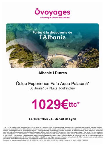 OFFRE ALBANIE SEJOUR ETE, Chambéry, Un Monde d’émotions